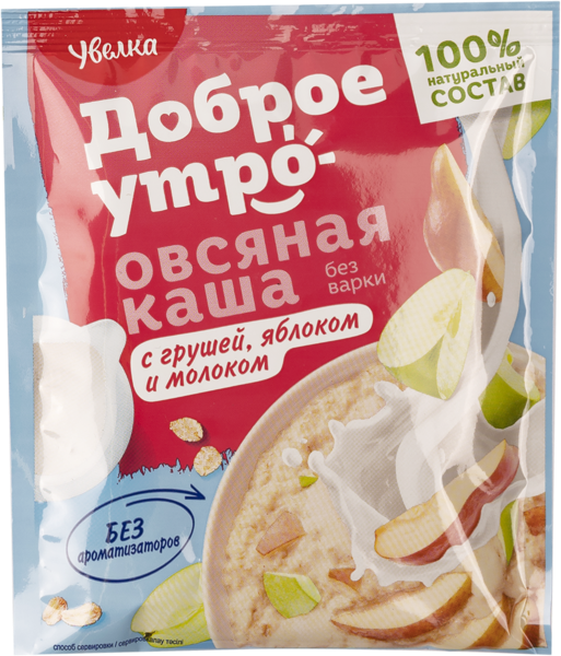Каша овсяная с молоком Увелка груша яблоко Ресурс м/у, 40 г