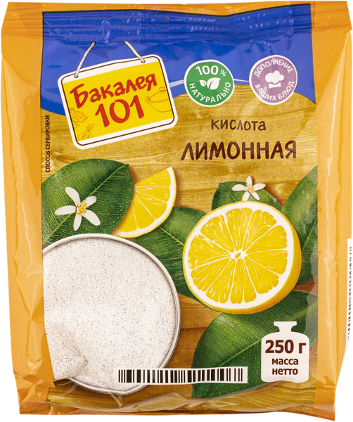 Лимонная кислота пищевая Бакалея 101 Русский продукт м/у, 250 г