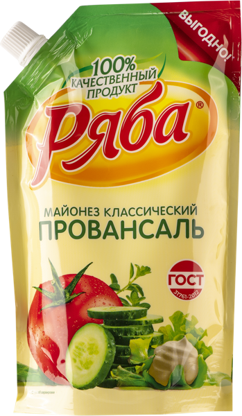 Майонез 50,5% Ряба провансаль классический НМЖК м/у, 350 г