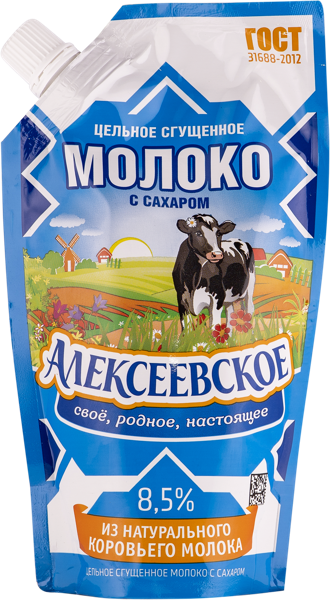 Молоко сгущенное 8,5% с сахаром Алексеевское цельное Алексеевский МК м/у, 270 г