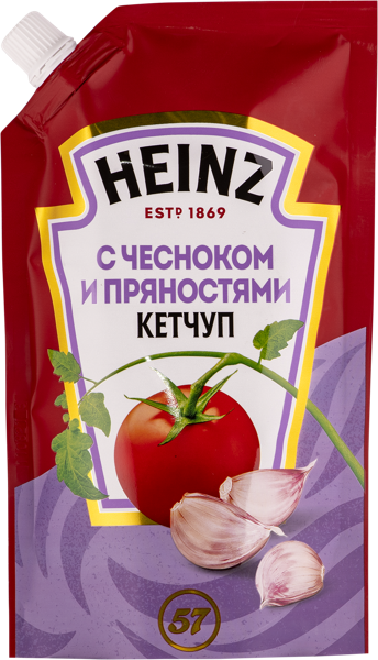 Кетчуп томатный Хайнц с чесноком и пряностями Петропродукт м/у, 320 г