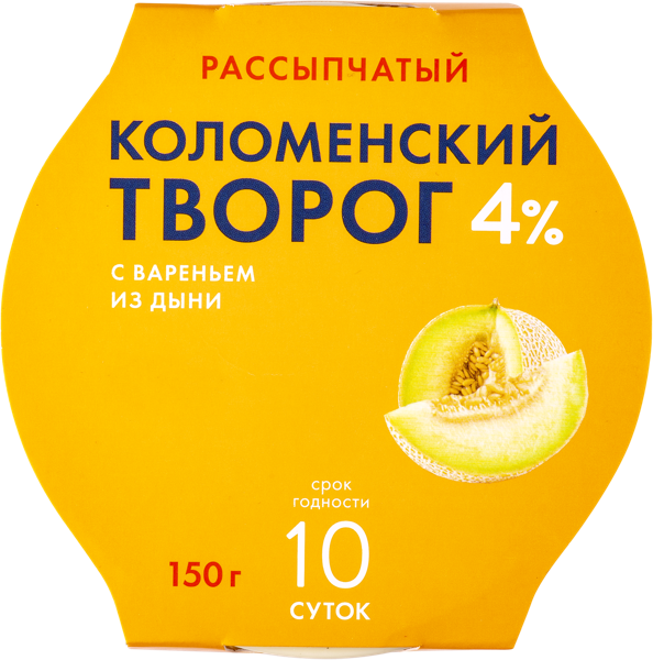 Творог 4% с вареньем Коломенское дыня Коломенское с/б, 150 г