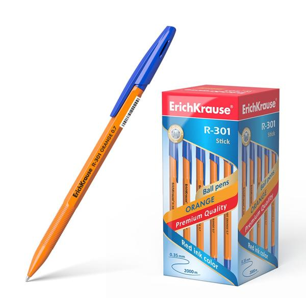 Ручка синяя шариковая Эрих Краузе классик r-301 оранж Эрих Краузе , 1 шт