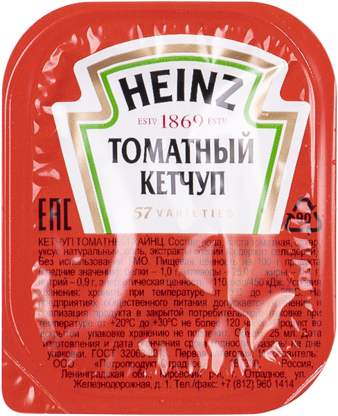 Кетчуп томатный Хайнц КрафтХайнцВосток дип-пот, 25 г