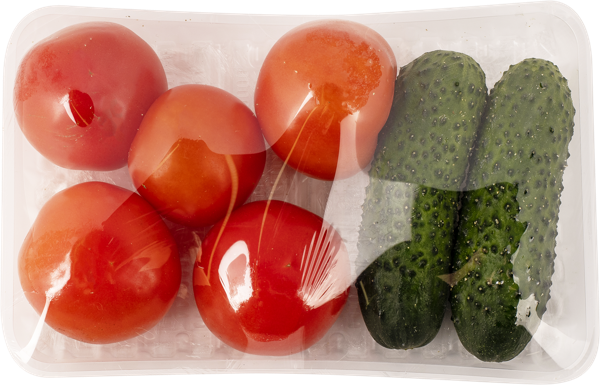 Набор ассорти дуэт Овощи огурец, томат красный Ситифрукт ООО подложка, 600 г