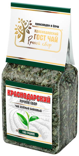 Чай зеленый Краснодарский ГОСТ байховый ручной сбор Гост Чай м/у, 100 г