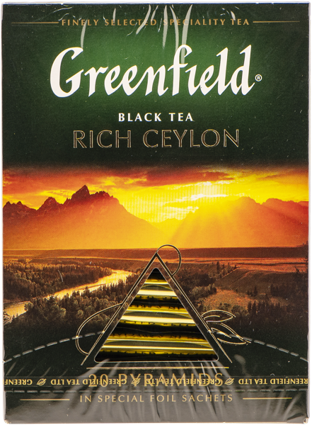 Чай черный в пирамидках Гринфилд рич цейлон Орими Трейд кор, 20*2 г