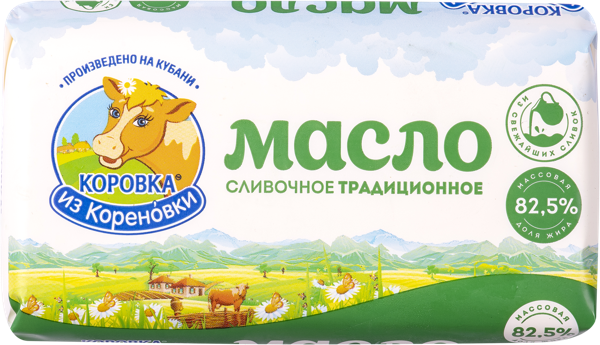 Масло 82,5% сливочное Коровка из Кореновки традиционное Кореновский МКК м/у, 400 г