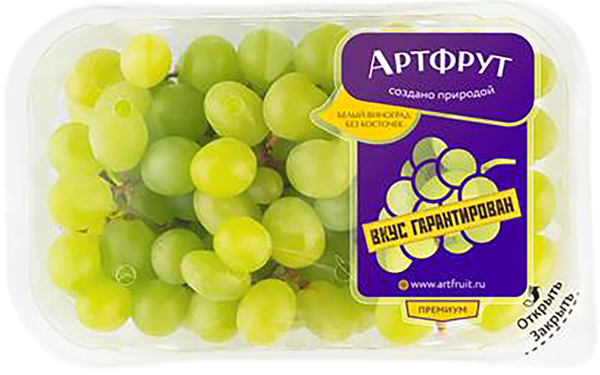 Ягода премиум Виноград белый б/к АртФрут лоток, 500 г