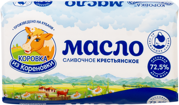 Масло 72,5% сливочное Коровка из Кореновки крестьянское Кореновский МКК м/у, 400 г
