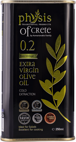 Масло оливковое 0,29% Физис оф Крит e.v. голд Асмарианаки Мария ж/б, 250 мл