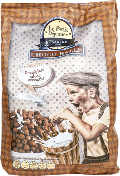 Готовый завтрак Ле Пети Дежени шарики шоколадные Тсакирис Фэмели кор, 500 г