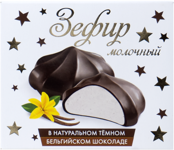 Зефир в темном шоколаде ЗГДиОП им.В.П.Пастухова молочный Первый шоколатье кор, 60 г