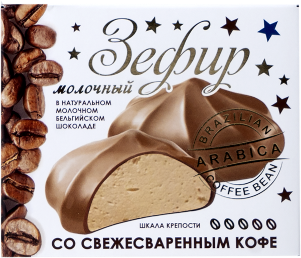 Зефир в молочном шоколаде ЗГДиОП им.В.П.Пастухова кофейный Первый шоколатье кор, 60 г