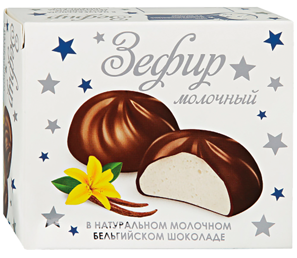Зефир в молочном шоколаде ЗГДиОП им.В.П.Пастухова молочный Первый шоколатье кор, 60 г