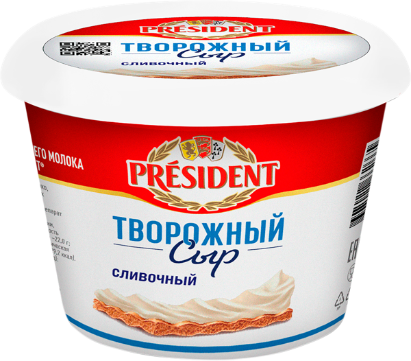 Сыр 56% творожный Президент сливочный Ефремовский МСК п/б, 140 г