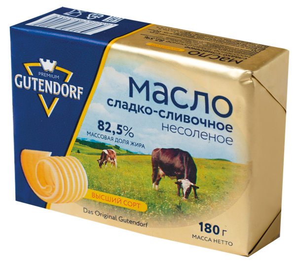 Масло 82,5% сливочное Гутендорф Силкин М.М. ИП м/у, 180 г