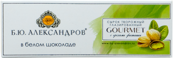 Сырок творожный 26% в белом шоколаде А.РостАгроКомплекс с орехом фисташки РостАгроКомплекс кор, 50 г