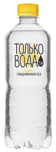 Вода газ Только вода питьевая лимон ЭКО-Лаб п/б, 0.5 л