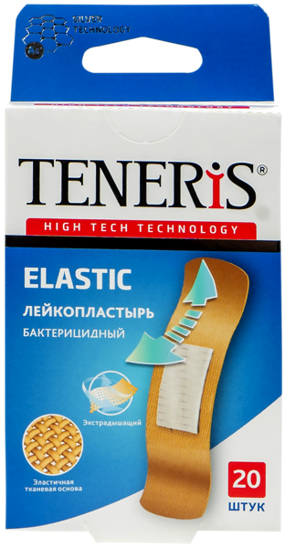 Лейкопластырь ионы серебра Тенерис эластик тканевая основа ФармЛайн к/у, 20 шт