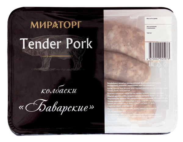 Колбаски из свинины Тендер Порк баварские Мираторг п/у, 360 г