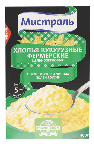 Хлопья кукурузные Мистраль фермерские ПК Агропродукт кор, 400 г