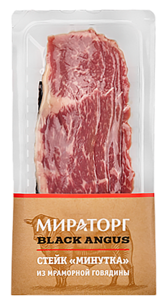 Мясо охлаждённое Стейк Минутка из мраморной говядины Мираторг ТК в/у, 190 г
