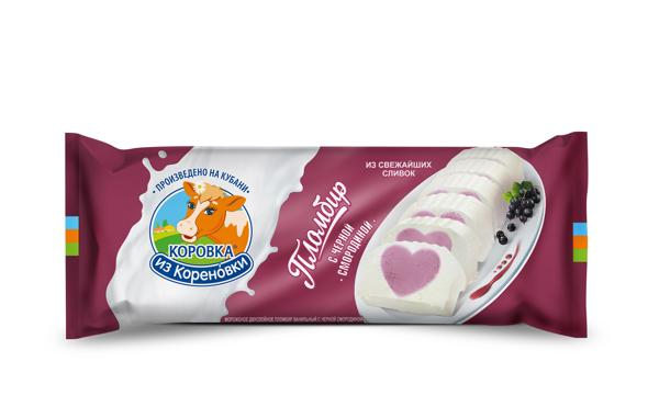 Мороженое пломбир Коровка из Кореновки с чёрной смородиной Кореновский МКК м/у, 400 г