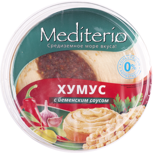 Хумус Медитерио с йеменским соусом Салаты и деликатесы п/б, 180 г