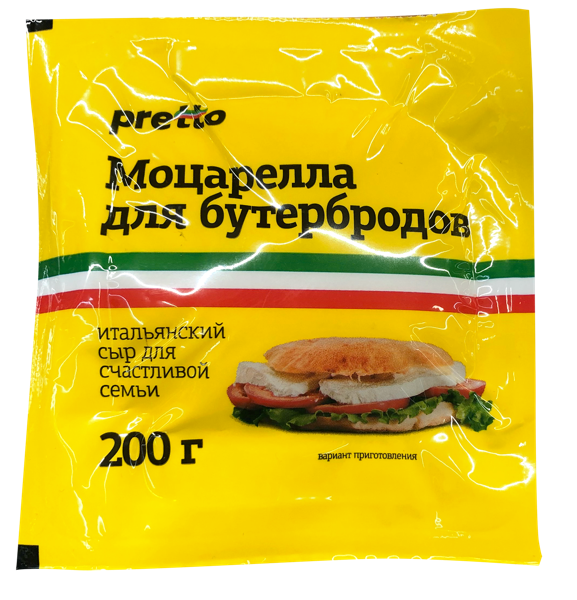 Сыр 45% свежий Претто моцарелла для бутербродов Умалат м/у, 200 г