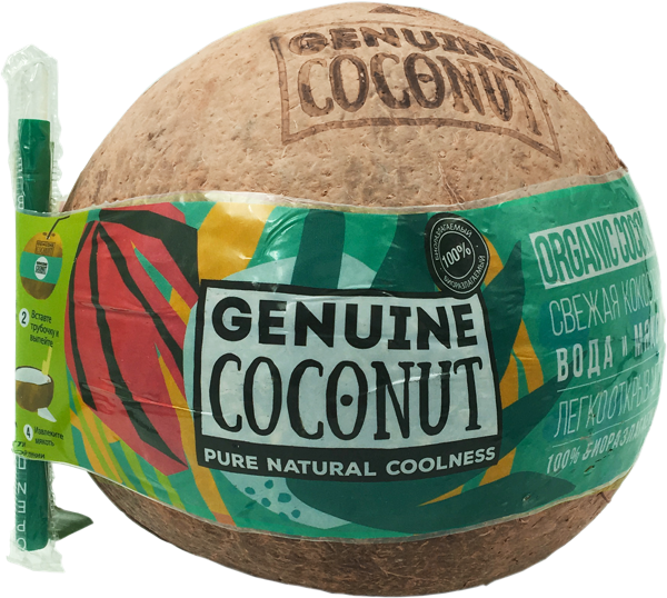 Плод с трубочкой Артфрут кокос питьевой  м/у, 1 шт