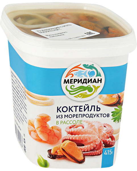 Пресервы в рассоле Меридиан Коктейль из морепродуктов Меридиан ТД ООО п/б, 415 г