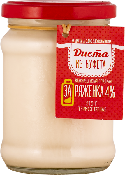 Ряженка 4% термостатная Диета из Буфета сладкая КубаньРус-Молоко с/б, 215 г