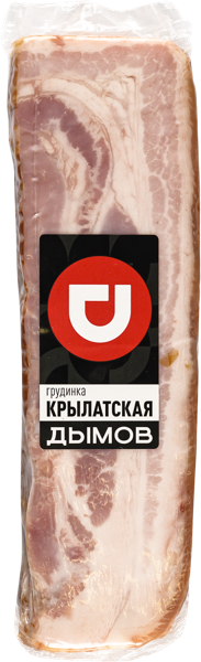 Мясо свиное копчено-вареное Дымов грудинка крылатская Дымовское КП в/у, 370 г