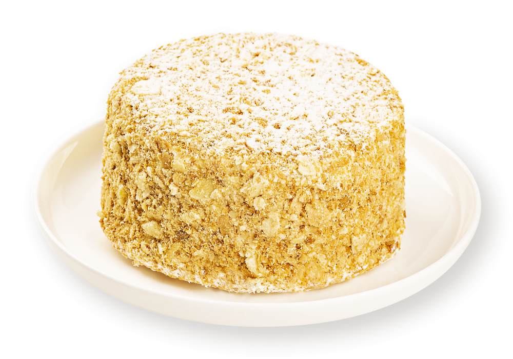 Торт Наполеон постный с кокосовым кремом и малиной 