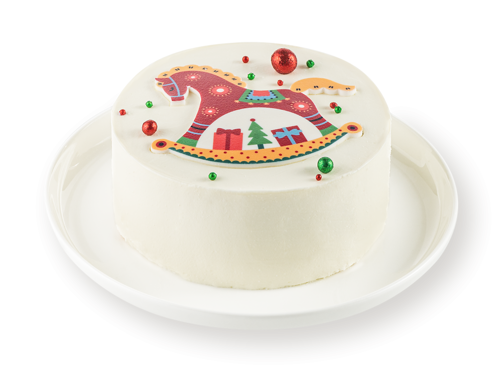 Торт бенто Новогодний с малиной и пралине