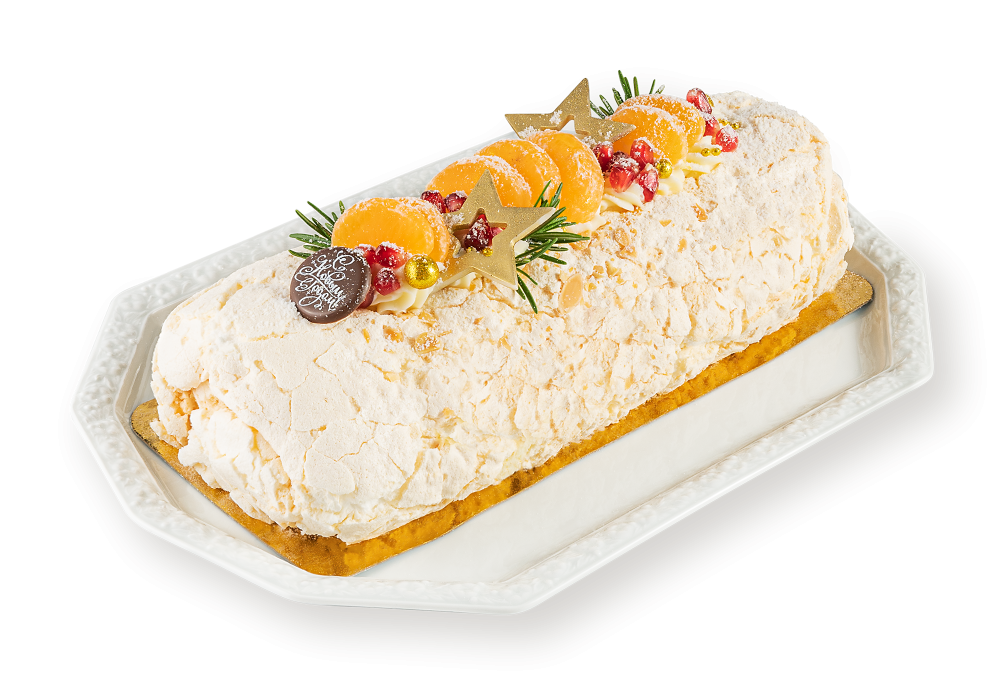 Меренговый рулет с вишней и пралине 