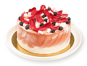 Торт Фирменный с чиз-кейком клубничный бисквитный