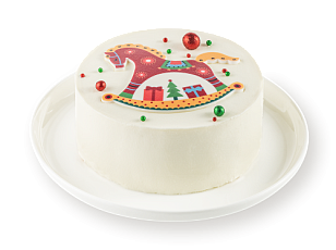 Торт бенто Новогодний с малиной и пралине